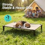 Niubya Elevated Outdoor Dog Bed, Cooling Elevated Pet Cot, Steel-Framed and Non-Slip Feet, Raised Dog Bed with Waterproof, Washable, Breathable Teslin Mesh, 35in