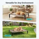 Niubya Elevated Outdoor Dog Bed, Cooling Elevated Pet Cot, Steel-Framed and Non-Slip Feet, Raised Dog Bed with Waterproof, Washable, Breathable Teslin Mesh, 35in