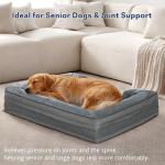 XL Orthopedic Dog Beds for Extra Large Dogs 44x32in, Waterproof Memory Foam Big Size Pet Bed with Sides, Comfort Thick Egg-Crate Foam, Dog Crate Pad & Couch Bed,Washable Cover & Non-Slip Bottom,Grey