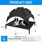 Elevated Dog Bed with Canopy Raised Pet Cot for Large Dogs, Outdoor Dog Cot with Removable Sun Shade Tent, Breathable Mesh Portable Dogs Cot for Camping, Beach, Backyard, Outdoor Use