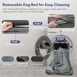 XL Orthopedic Dog Beds for Extra Large Dogs 44x32in, Waterproof Memory Foam Big Size Pet Bed with Sides, Comfort Thick Egg-Crate Foam, Dog Crate Pad & Couch Bed,Washable Cover & Non-Slip Bottom,Grey