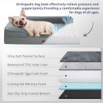 XL Orthopedic Dog Beds for Extra Large Dogs 44x32in, Waterproof Memory Foam Big Size Pet Bed with Sides, Comfort Thick Egg-Crate Foam, Dog Crate Pad & Couch Bed,Washable Cover & Non-Slip Bottom,Grey