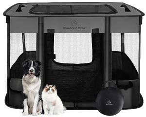 40x32x24 Inches Dog Playpen,Pet Playpen,Foldable Puppy Cat Playpen,Portable Exercise Kennel Tent Crate,Water-Resistant Breathable Shade Cover,Indoor Outdoor Travel Camping Use for Small Animals(L)