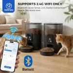 PAPIFEED Automatic Cat Feeder 3L/12 Cup,2.4G WiFi Pet Feeder with APP Control for Remote Feeding, 1-10 Meals Low Power Automatic Cat Food Dispenser with Stainless Steel Bowl, Easy Clean Detachable