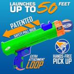 Nerf Dog Tennis Ball Blaster Dog Toy Gift Set, Tennis Ball Dog Fetch Toy Launches up to 50 ft, Dog Ball Thrower for All Breeds Includes Green Tennis Ball Launcher and 3 Dog Tennis Balls