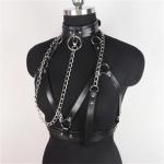 PU Leather Choker Harness Women Goth Collar Leash For Girl Aesthetic Fashion Sexу Women's Lingiere Belt Exotic Accessories