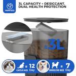 PAPIFEED Automatic Cat Feeder 3L/12 Cup,2.4G WiFi Pet Feeder with APP Control for Remote Feeding, 1-10 Meals Low Power Automatic Cat Food Dispenser with Stainless Steel Bowl, Easy Clean Detachable