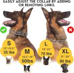 PetJett Prong Collar for Dogs - Adjustable Dog Training Collar No Pull Choke Collar for Dogs Pinch Collar for Dog Walking Tool for Small Medium, or Large Breed - Stainless Steel Metal Choker Chain