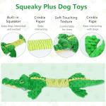 Letsmeet Plush Squeaky Alligator Dog Toy