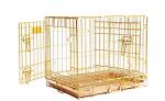 Homey Pet 24" Gold Folding Dog Crate