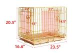 Homey Pet 24" Gold Folding Dog Crate