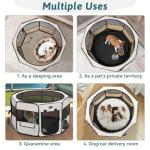 Petsfit Portable Dog Playpen with Waterproof Mat