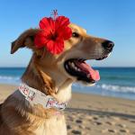 Cute Pink Flower Cotton Dog Collar for All Sizes