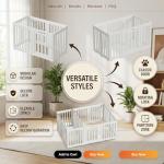 Portable Large Dog Playpen with Door for Indoor/Outdoor