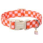 Pink Plaid Adjustable Dog Collar for Girls
