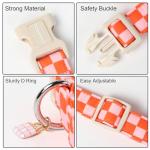 Pink Plaid Adjustable Dog Collar for Girls