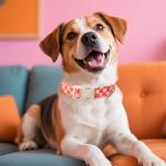 Pink Plaid Adjustable Dog Collar for Girls