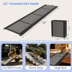 Folding Dog Ramp for Cars and SUVs 63"x17
