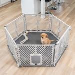 MyPet Freestanding 6-Panel Light Gray Pet Pen