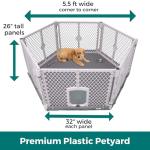 MyPet Freestanding 6-Panel Light Gray Pet Pen
