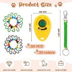 Hiboom 30 Colorful Dog Training Clickers Set