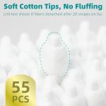 Pet Cotton Swabs for Dogs and Cats - 55 Count