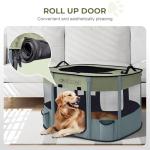 Foldable Indoor Outdoor Dog Cat Playpen - Green