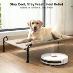 Veehoo Elevated Dog Bed with Headrest - Beige