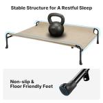 Veehoo Elevated Dog Bed with Headrest - Beige