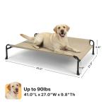 Veehoo Elevated Dog Bed with Headrest - Beige