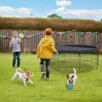 Foldable Metal Dog Playpen with Cover, 8 Panels