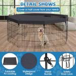 Foldable Metal Dog Playpen with Cover, 8 Panels