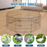 Foldable Metal Dog Playpen with Cover, 8 Panels