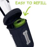 Dog Poop Bag Holder with Leash Clip, Black