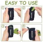 Dog Poop Bag Holder with Leash Clip, Black