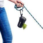 Dog Poop Bag Holder with Leash Clip, Black