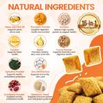 Dog Vitamins- 16-in-1 Dog Vitamins and Supplements, 500 Ct Multivitamin Supports Daily Energy, Heart Health, Skin & Coat, with Taurine, Omega-3, Puppy Multivitamin Chewable - for All Breeds & Ages