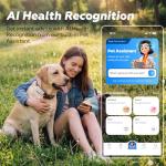 DBDD Smart GPS Dog Collar Tracker with Virtual Fence, Live Tracking & Vital Signs Monitoring for Dogs 40lbs Up, Waterproof Pet GPS Tracker for Pets,iOS & Android Compatible