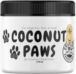 Coconut Essentials Coconut Paws - Dog Skin and Coat, Itching Relief, Hot Spot Treatment, Hair Loss, Cracked Paws, Elbows, Dry Nose | w/Organic Coconut Oil, Olive & Sunflower Oils | Vet Recommended 4oz