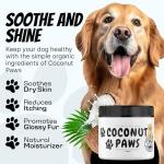 Coconut Essentials Coconut Paws - Dog Skin and Coat, Itching Relief, Hot Spot Treatment, Hair Loss, Cracked Paws, Elbows, Dry Nose | w/Organic Coconut Oil, Olive & Sunflower Oils | Vet Recommended 4oz