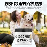 Coconut Essentials Coconut Paws - Dog Skin and Coat, Itching Relief, Hot Spot Treatment, Hair Loss, Cracked Paws, Elbows, Dry Nose | w/Organic Coconut Oil, Olive & Sunflower Oils | Vet Recommended 4oz