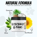 Coconut Essentials Coconut Paws - Dog Skin and Coat, Itching Relief, Hot Spot Treatment, Hair Loss, Cracked Paws, Elbows, Dry Nose | w/Organic Coconut Oil, Olive & Sunflower Oils | Vet Recommended 4oz
