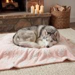 Horaldaily Pets Flannel Blanket, Pink Leaves 3D Textured Soft Fuzzy Fluffy Plush Cozy Fleece Premium Blankets for Dog Cat Puppy Kitten Couch Protection, 30x40