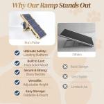 2026 Upgraded Dog Ramp for Couch & Low Bed, 33" L Folding Wood Pet Ramp 200LB Capacity, 4-Level Adjustable Height 11"-20", Non-Slip Sturdy Puppy Ramp for Small & Senior Dogs, Joint Relief, Wavy Design