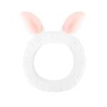 Cute White Rabbit Ears Headband Frog Eye Elastic to Wash Face for Women Makeup Shower Spa (1 Pack)