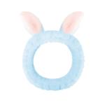 Cute Blue Rabbit Ears Headband Frog Eye Elastic to Wash Face for Women Makeup Shower Spa (1 Pack)