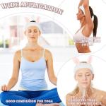 Cute White Rabbit Ears Headband Frog Eye Elastic to Wash Face for Women Makeup Shower Spa (1 Pack)