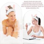 Cute White Rabbit Ears Headband Frog Eye Elastic to Wash Face for Women Makeup Shower Spa (1 Pack)
