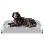 Elevated Raised Outdoor Dog Bed - Cooling Lifted Outside Dogs Cot Bed with Non-Slip Feet Dog Hammock Bed with Stainless Steel Frame Portable Puppy Pet Bed for Indoor & Outdoor