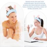 Cute Blue Rabbit Ears Headband Frog Eye Elastic to Wash Face for Women Makeup Shower Spa (1 Pack)